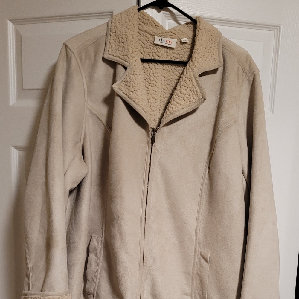 Denim & Co. Sherpa type coat/jacket xlg